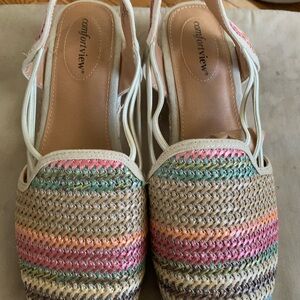Comfortview Women's Multicolor Woven Sandals